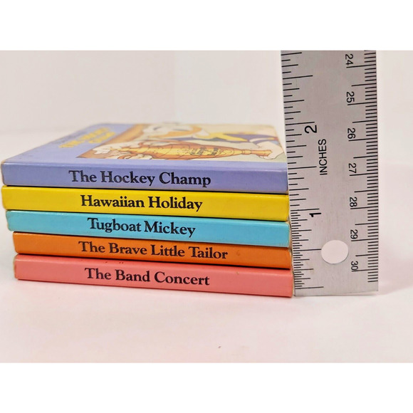 5 x Walt Disney Mini Board Book Lot 1986 Vintage Chatham River Set Mickey Pluto - Picture 5 of 8